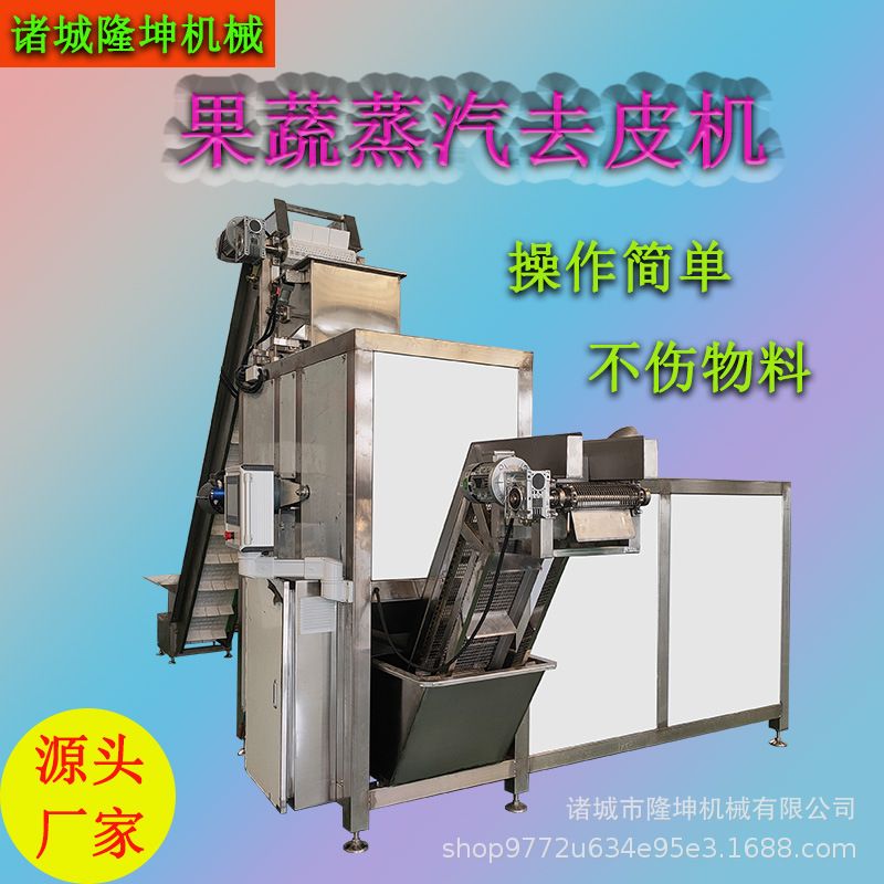 支持定制黄桃蒸汽去皮机 多功能全自动蒸汽爆皮机 隆坤蒸汽脱皮机