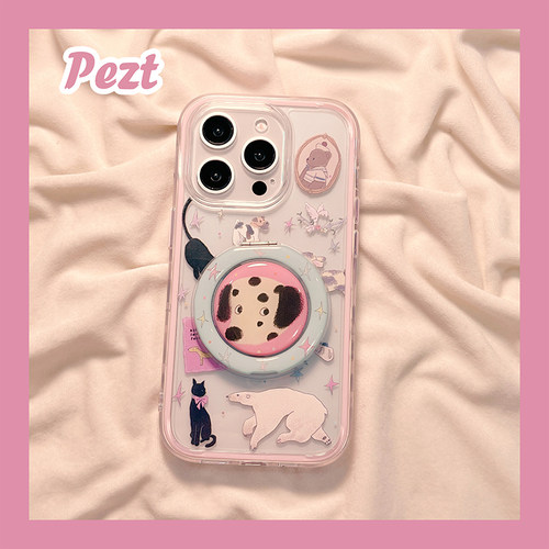 苹果手机壳星星小动物带支架