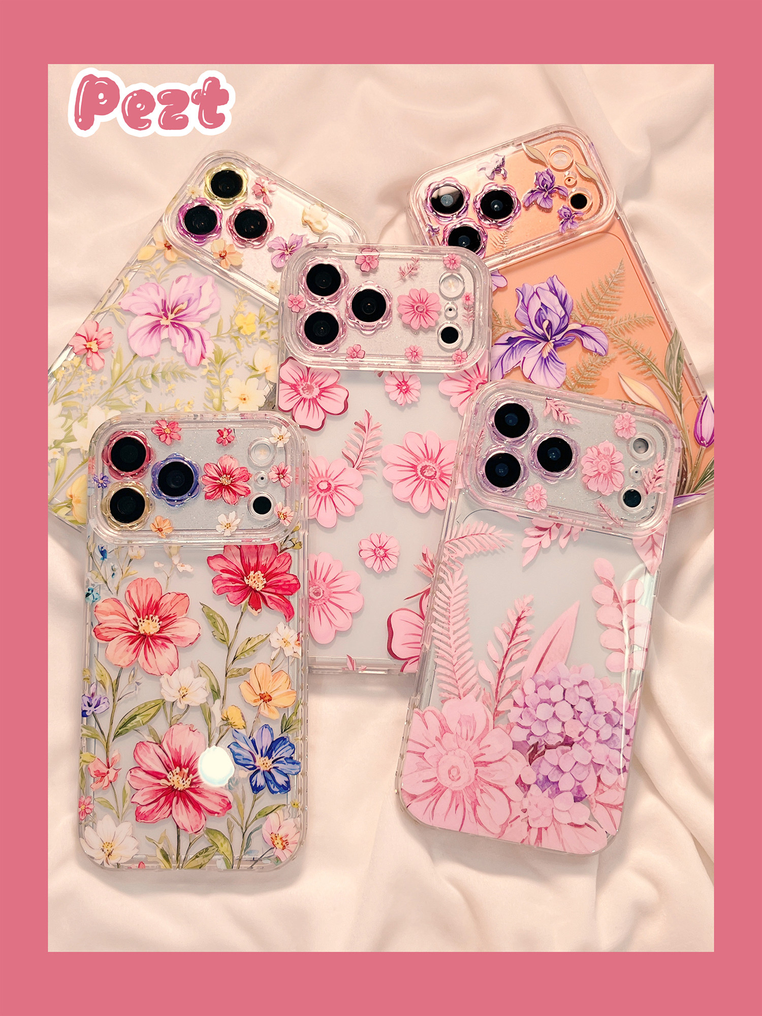 ins风少女心花朵适用苹果17Pro手机壳纯色iphone16promax新款15Pro女14Pro全包16Pro防摔17保护套13多巴胺14
