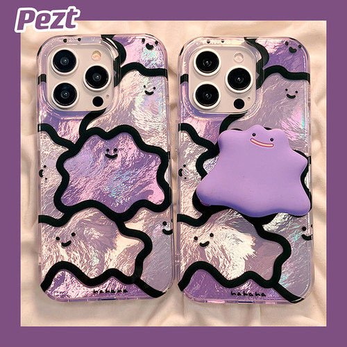 苹果手机壳IMD双层紫色幽灵