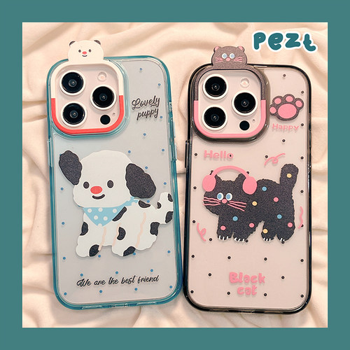苹果手机壳亚克力卡通小狗猫咪