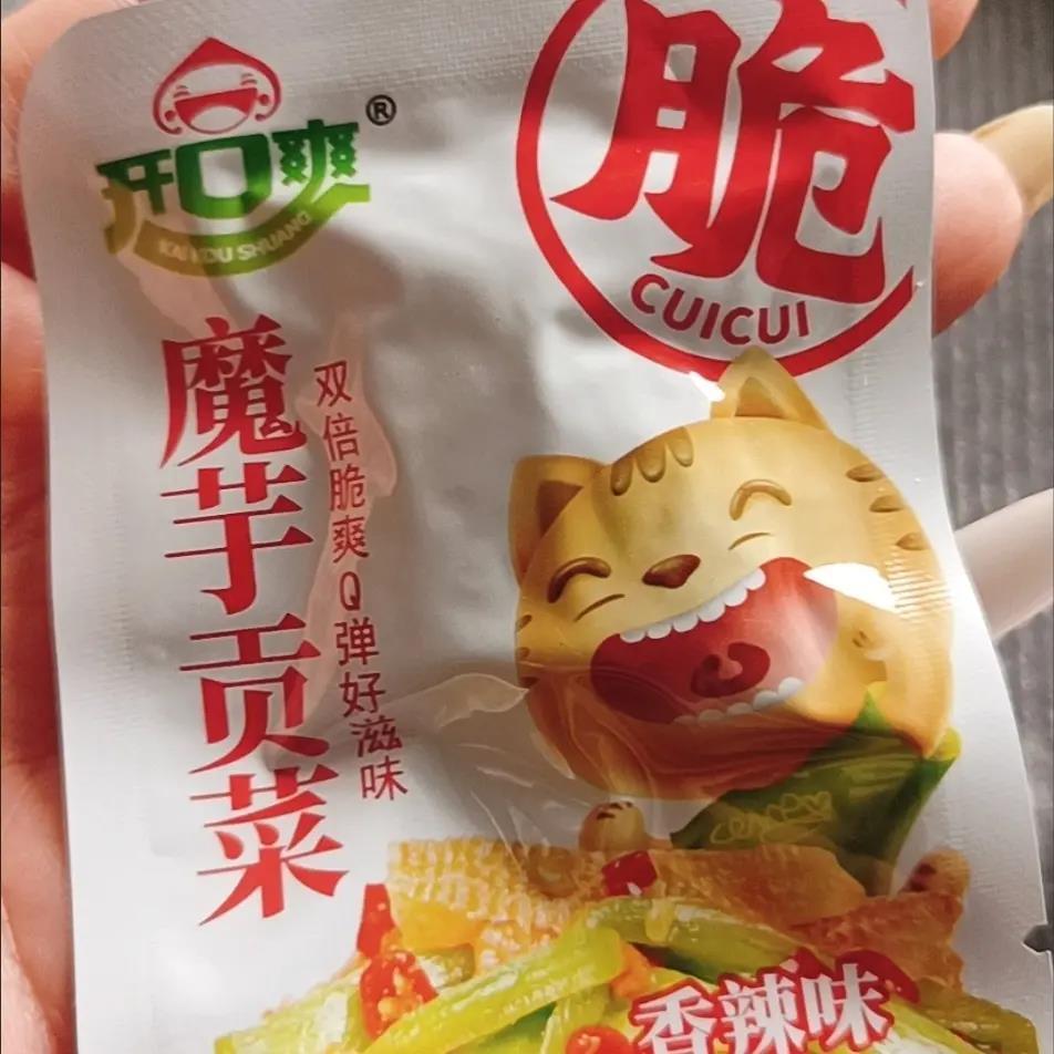 开口爽魔芋贡菜脆爽解腻零食蒜香麻辣开袋即食小吃爽囗下饭菜独立