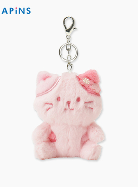 HAPiNS三花猫春日樱花包包书包挂情侣粉色猫咪挂件钥匙扣礼物