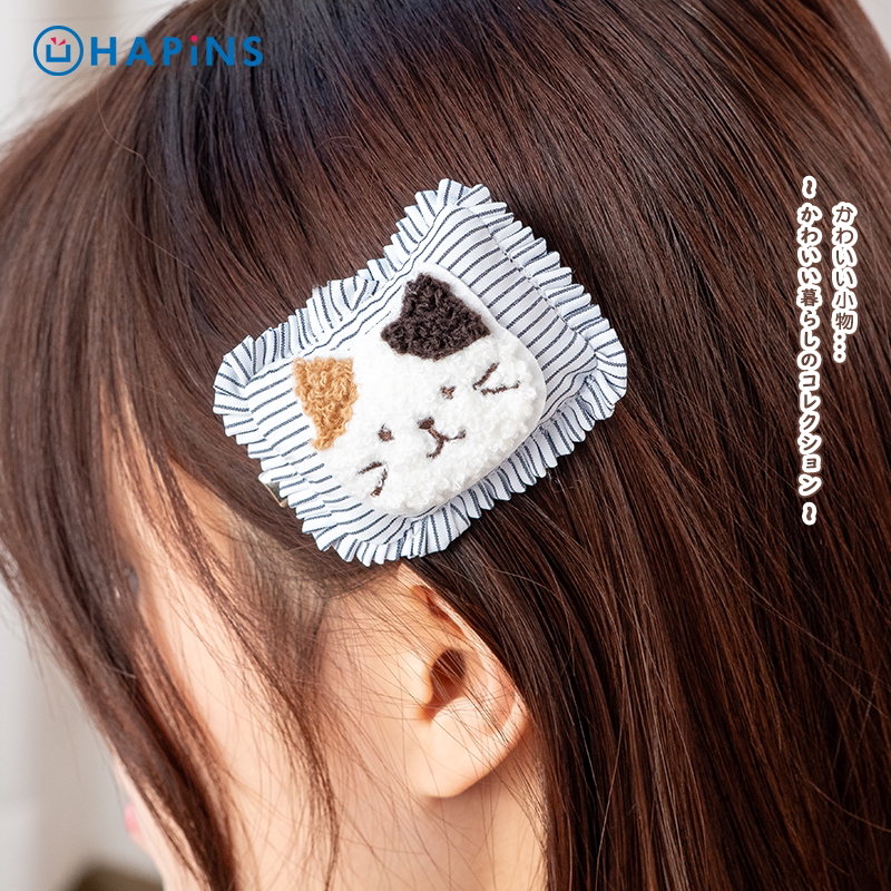 【猫咪枕头包发夹】HAPiNS日系充棉布边夹花边发饰少女甜美可爱冬