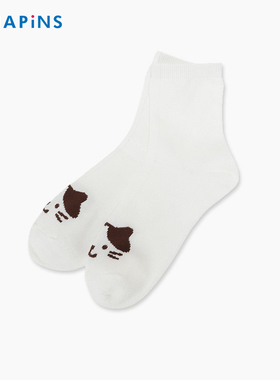 HAPiNS袜子女花边中筒秋冬季袜子女堆堆袜白色jk荷叶可爱短袜