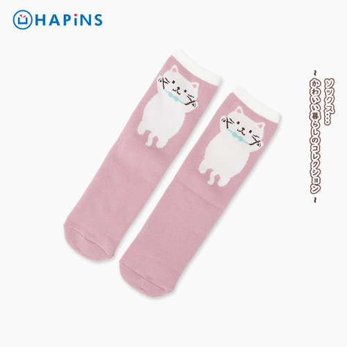HAPiNS可爱猫咪中筒袜透气卡通春夏季外穿可爱治愈夏季三花猫