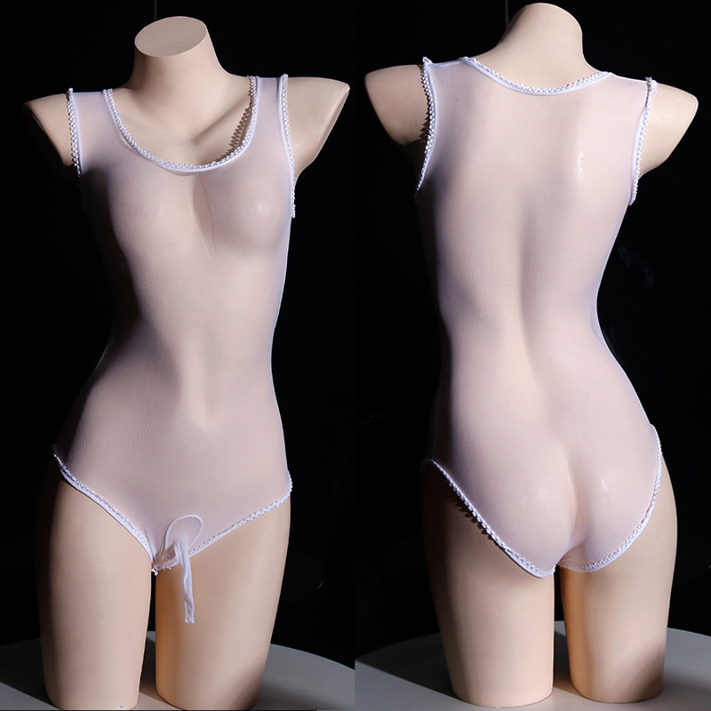 大码性感透明伪娘丝袜连体衣jj套丝袜变装大佬男用品连身袜