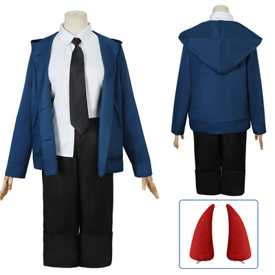 电锯人cos玛奇玛恶魔猎人链锯人cos服全套cospaly帕瓦蓝色衣服