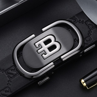 博斯绅威BOSSSUNWEN年轻人休闲商务皮带男士头层牛皮自动扣腰带潮