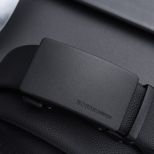 BOSSsunwen专柜同款头层牛皮自动扣腰带男士真皮皮带礼盒款送男友