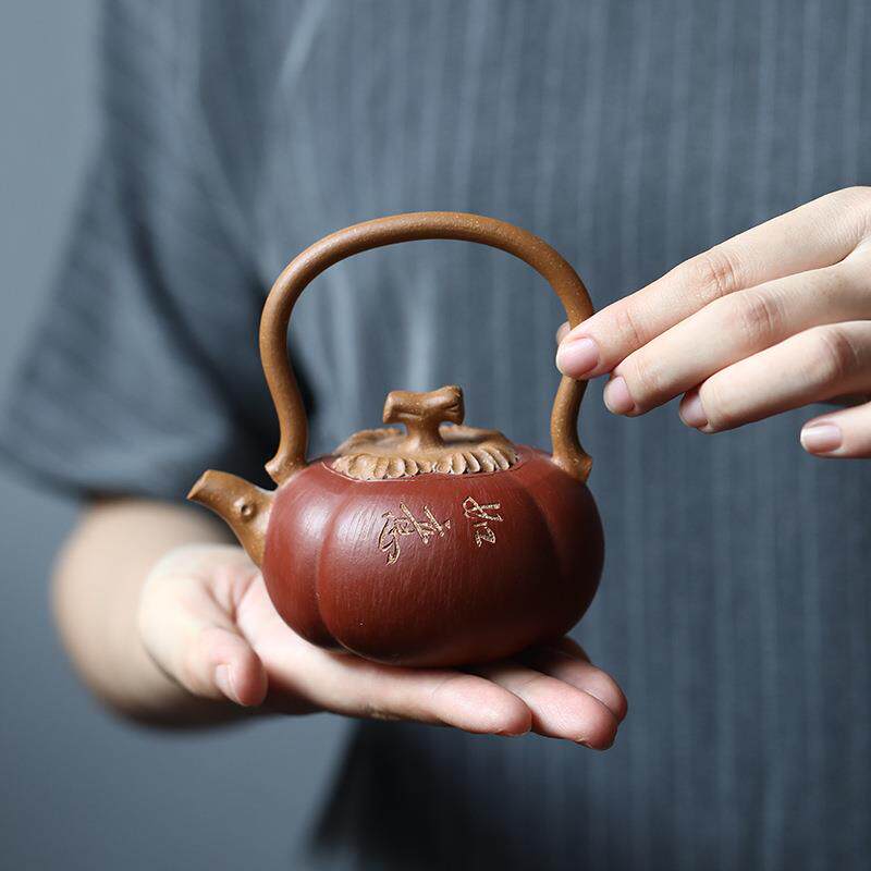 宜兴紫砂壶纯手工创意南瓜壶仿生茶壶莲蓬壶花器直播茶具
