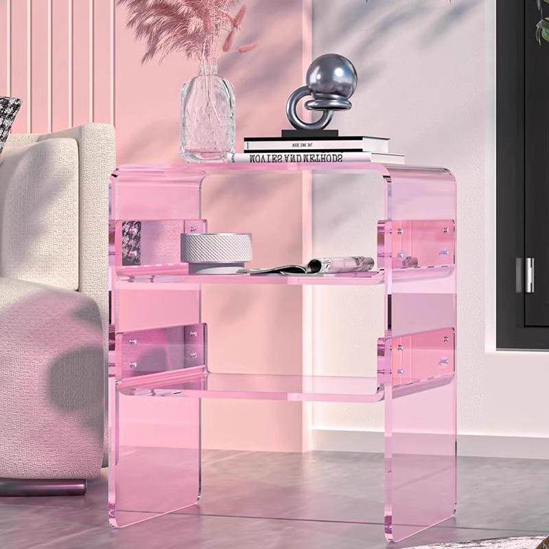 亚克力透明床头柜家用小户型沙发边收纳柜卧室床边几小桌子置物架