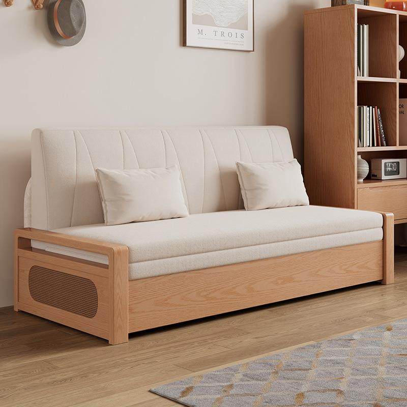 实木折叠沙发床2025新款无扶手小户型伸缩一体两用床客厅双人沙发