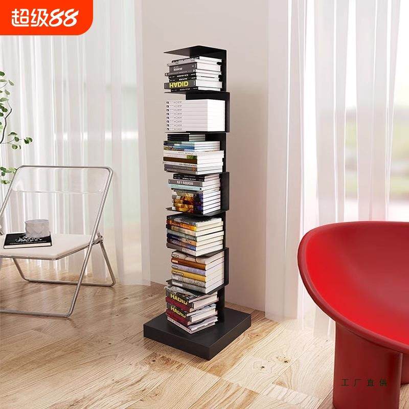 北欧网红隐形创意立体儿童转角书架落地置物架客厅家用书柜免安装