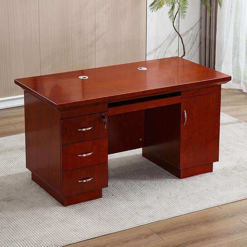 高档中式职员桌电脑桌台式办公桌单人位财务主管桌1.4单位办公台