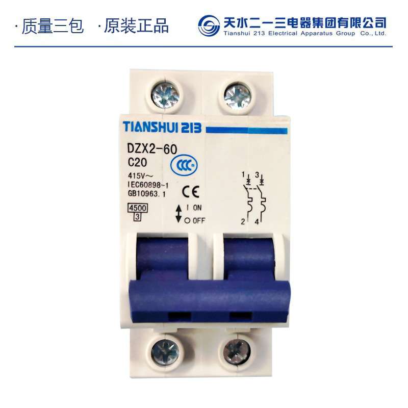 [直销 ]天水二一三小型断路器DZX2-60 2P/C20A