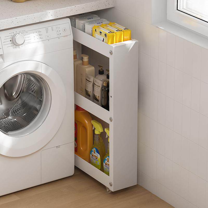 层高可调节夹缝置物架洗衣机侧落地小推车阳台厨房客厅浴室收纳架