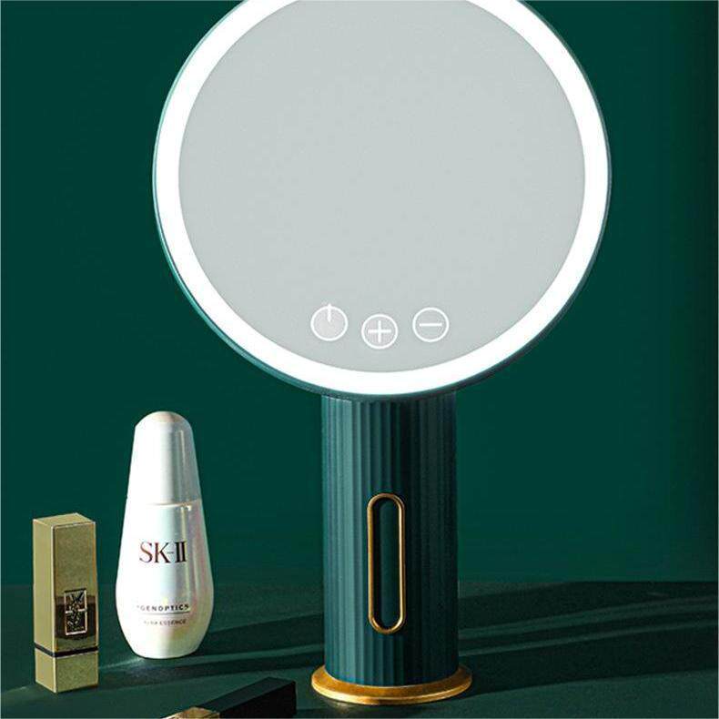 便携随身补光美妆梳妆镜台式LED化妆镜子带灯光智能宿舍学生桌面