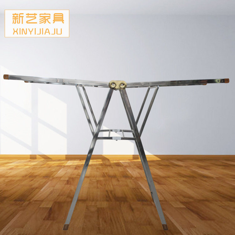 翼型晾衣架 不锈钢折叠翼型晾衣架阳台晒被神器落地折叠晒衣架