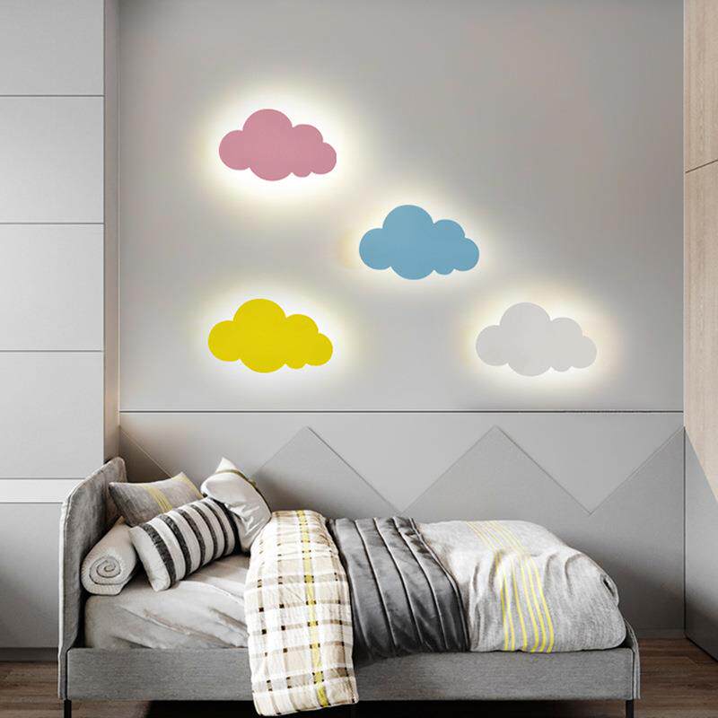 云朵卧室床头壁灯儿童房奶油风男孩女孩公主女儿房一对2024灯led