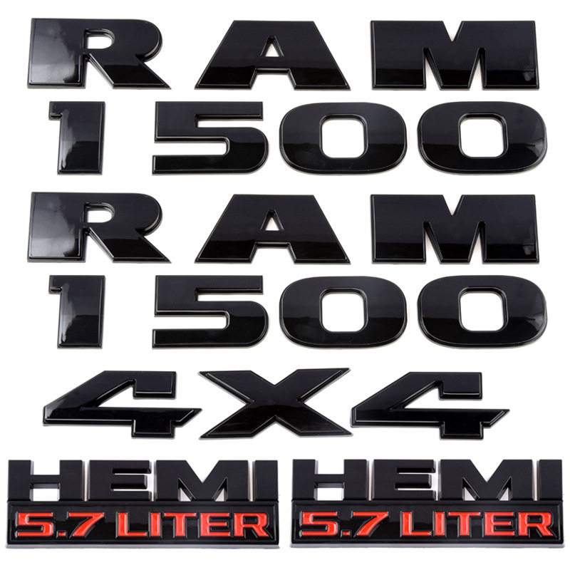 适用新款道奇 RAM1500 HEMI 5.7liter 车标 排量标 改装贴标4件套