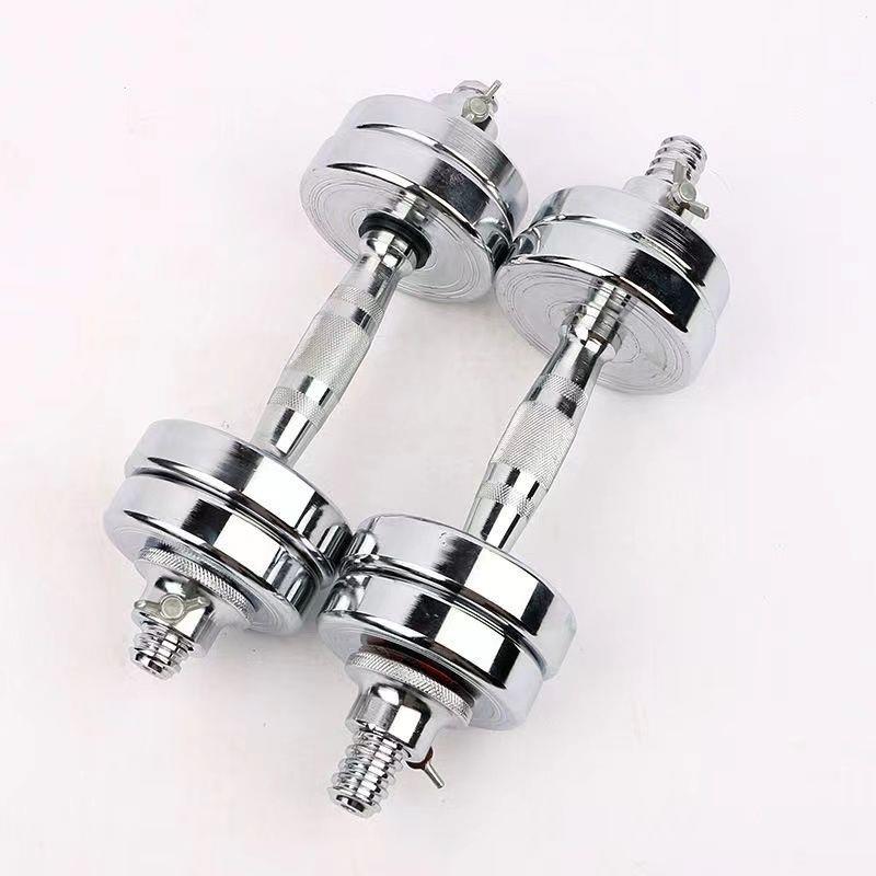 哑铃40KG杠铃宿舍家用电镀20实心男士可调节公斤变健身器材制纯钢