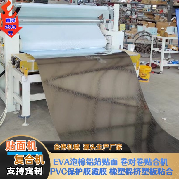 自粘铝箔玻纤布平贴机 冷热胶两用带背胶离型纸PVC膜双面复合机