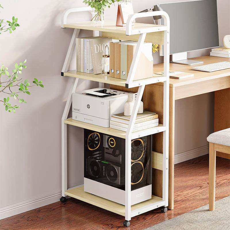 放打印机置物架落地放置柜搁物架子可移动办公室桌边电脑主机托架