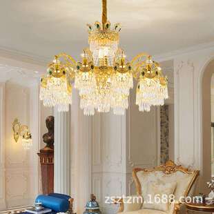 奢华客厅灯楼中楼婚庆中空装饰灯欧式吊灯复式楼水晶轻奢挑高跃层