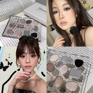 赢得很轻松！小烟熏复古名伶12色透明壳高级感眼影盘不飞粉防水