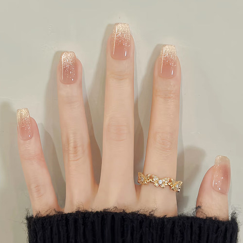 纯手工裸色美甲亢奋金猫眼