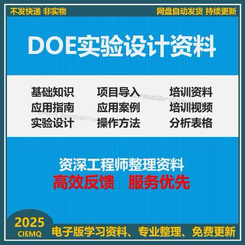 DOE实验设计培训资料改善案例PPT数据分析表格培训视频工程实验法
