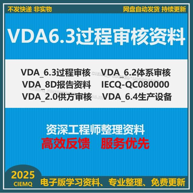 VDA6.3 2023过程审核全套新文件标准资料PPT资料VDA6.3审核检查表
