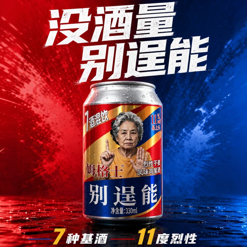 邪恶老奶酒烈性干姜风味鸡尾酒11度7酒混饮预调酒烧烤休闲聚会饮