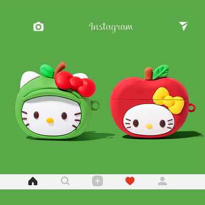 适用airpods4保护套airpodspro2保护壳3苹果蓝牙耳机套盒创意kitty猫四代airpod硅胶ipod软壳pro2二代苹果