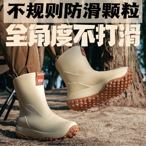 新款男款雨鞋中筒外卖骑手雨靴子厨房工地工作胶鞋男士钓鱼防水鞋