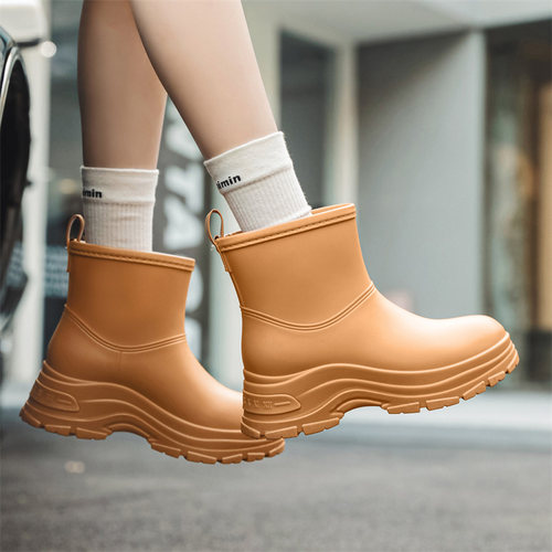 外穿女款防水增高雨鞋时尚短筒
