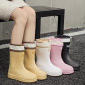 中筒雨鞋 2025款 外穿胶鞋 畅销日本女款 防滑加绒防水鞋 厨房雨靴水靴