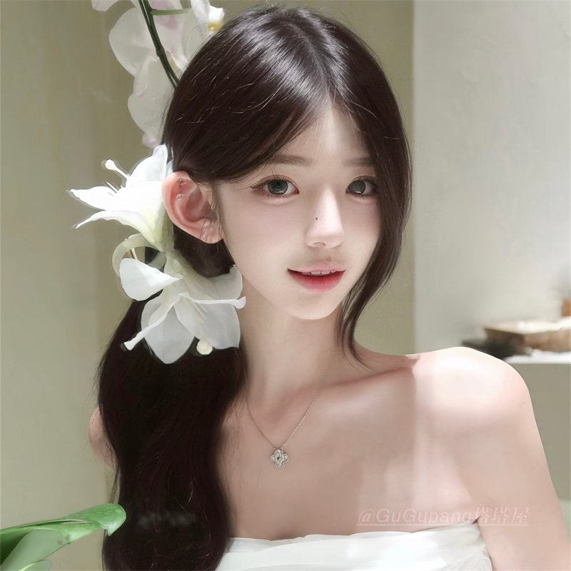 超仙氛围感百合花朵抓夹