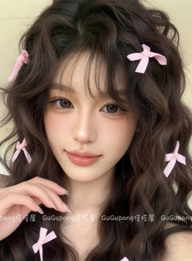 粉色蝴蝶结小发夹芭蕾风