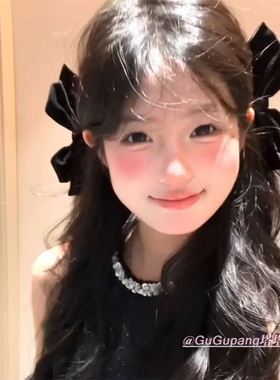 在逃公主黑色丝绒蝴蝶结发夹气质轻奢减龄少女感对夹侧边夹子发饰