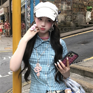 y2k甜酷辣妹粉色音符吊坠项链韩系百搭长款锁骨链朋克亚文化颈链