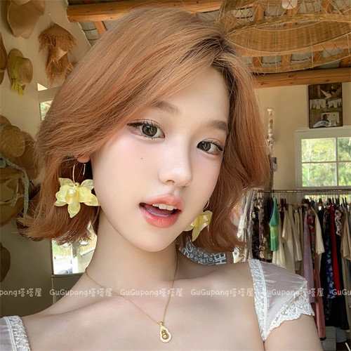 明媚黄色花朵流苏耳环