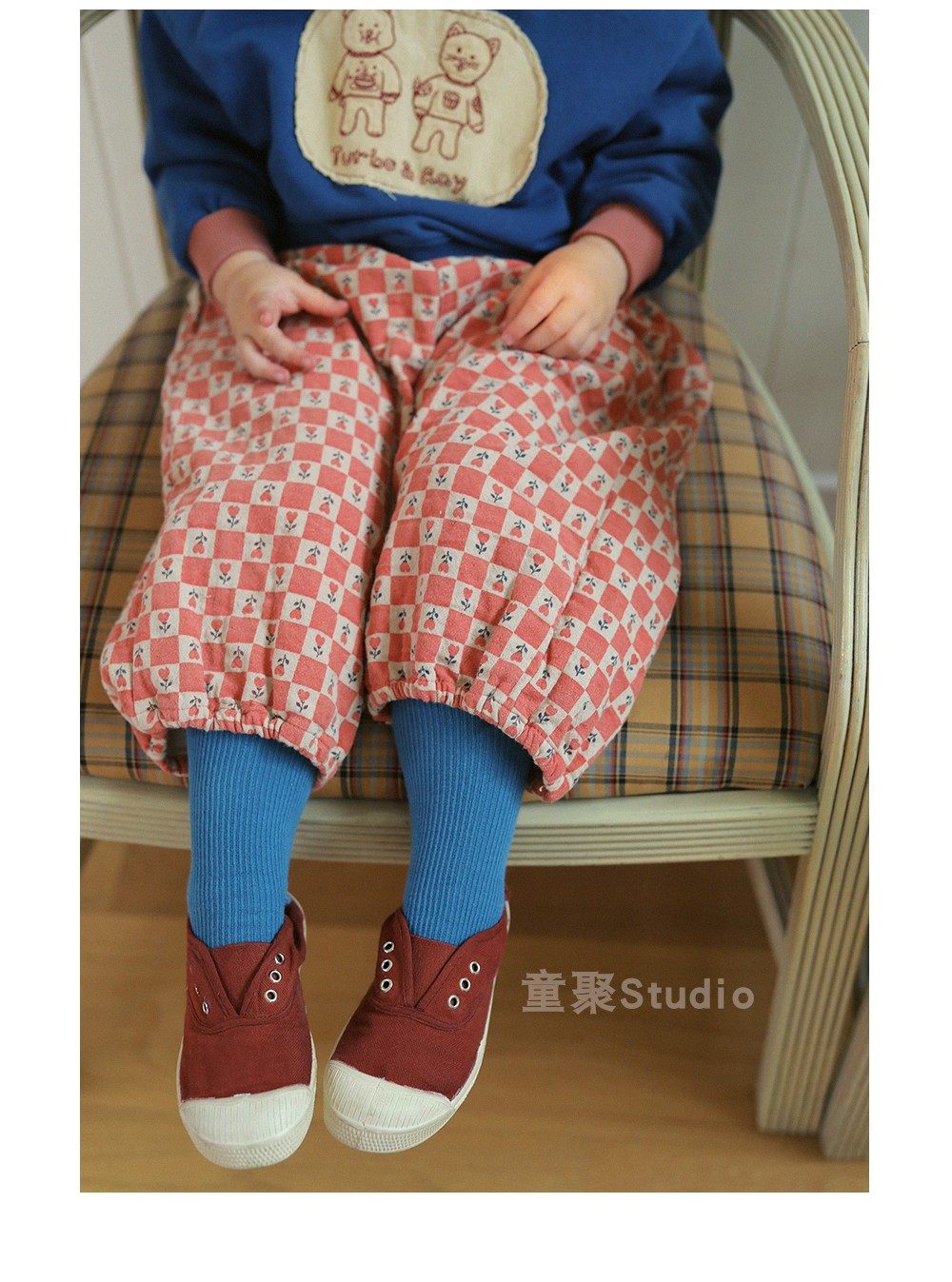 7折现韩国amber童装中小童女童灯笼裤碎花洋气复古22秋季新款代购