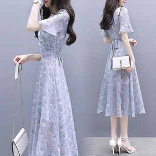 翠花冰丝连衣裙2024新款夏季仙女超仙森系收腰显瘦气质法式女神范