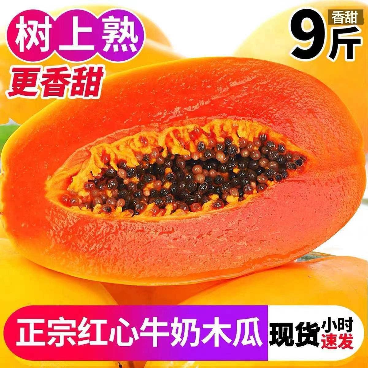 精选海南红心牛奶木瓜新鲜9斤整木瓜