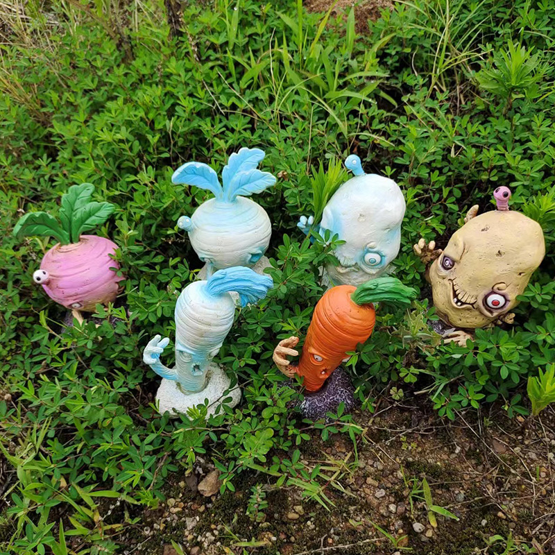 跨境新款万圣节装饰摆件果蔬僵尸装饰品园林家居装饰树脂工艺品