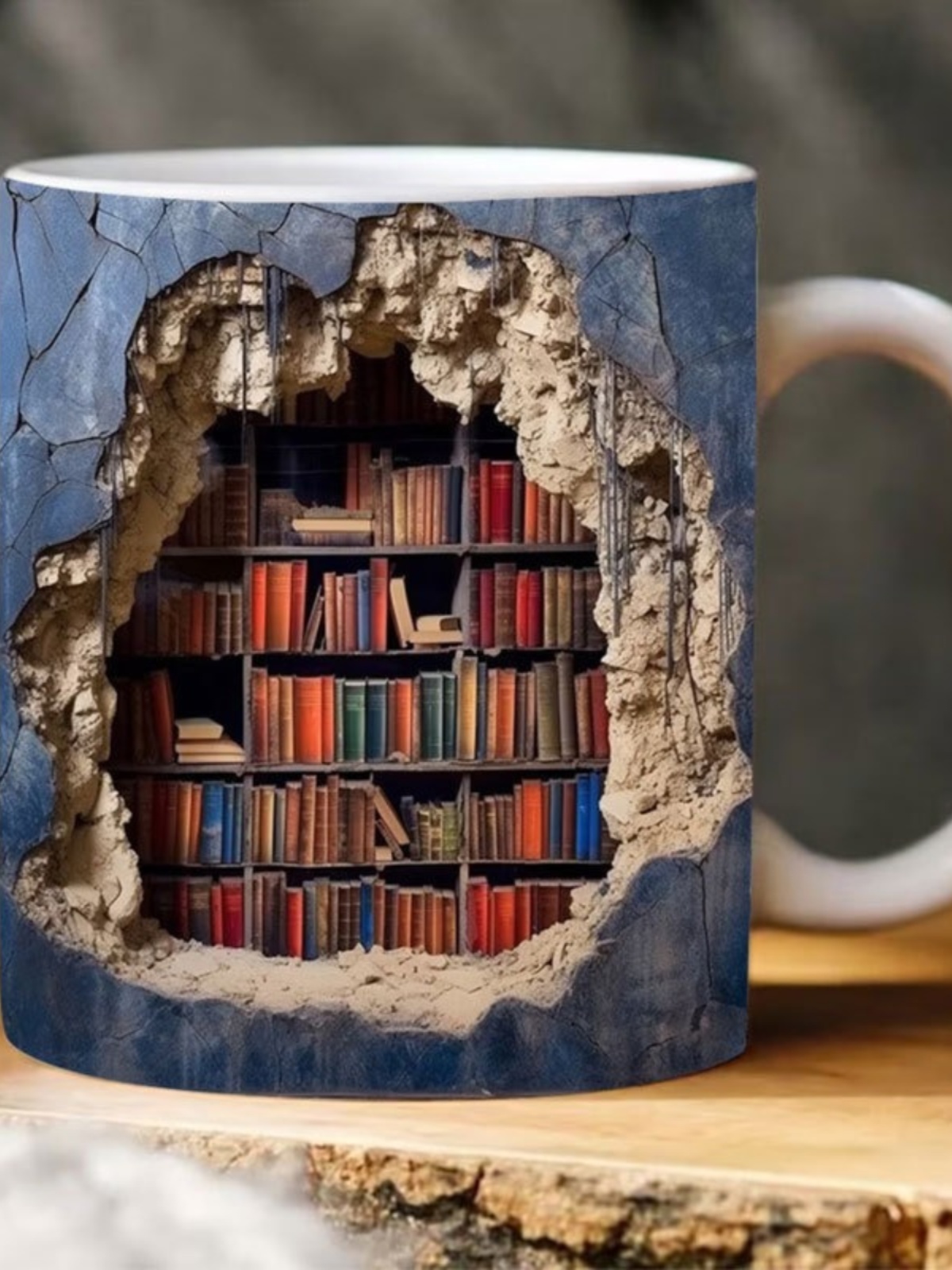 新款陶瓷3D Bookshelf Mug马克杯创意空间设计多用马克杯装饰摆件