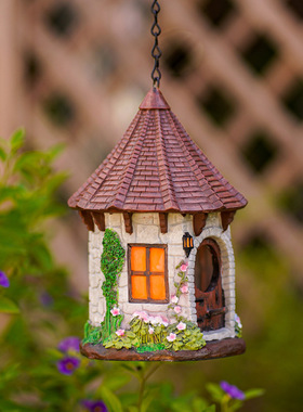 庭院花园装饰布置鹦鹉户外鸟屋过冬保暖鸟窝挂窝树脂工艺品摆件