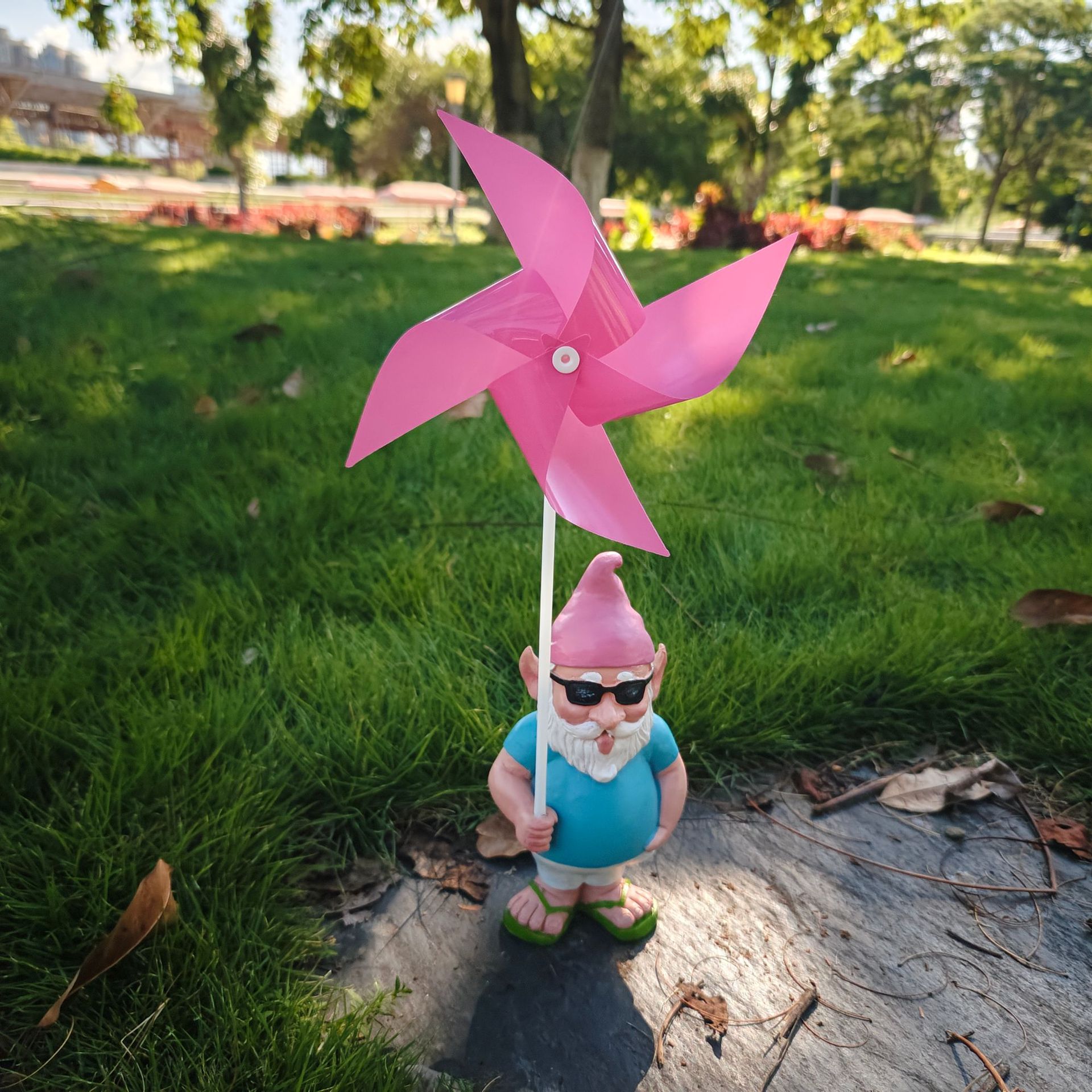 花园侏儒小矮人大风车桌面跨境树脂工艺品雕像装饰户外工艺品摆件